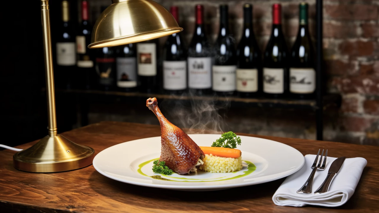 A beautifully presented gourmet dish at a cozy bistro, highlighting budget-friendly fine dining