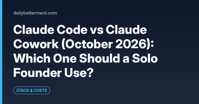 Claude Code vs Claude Cowork (October 2026): Which One Should a Solo Founder Use?